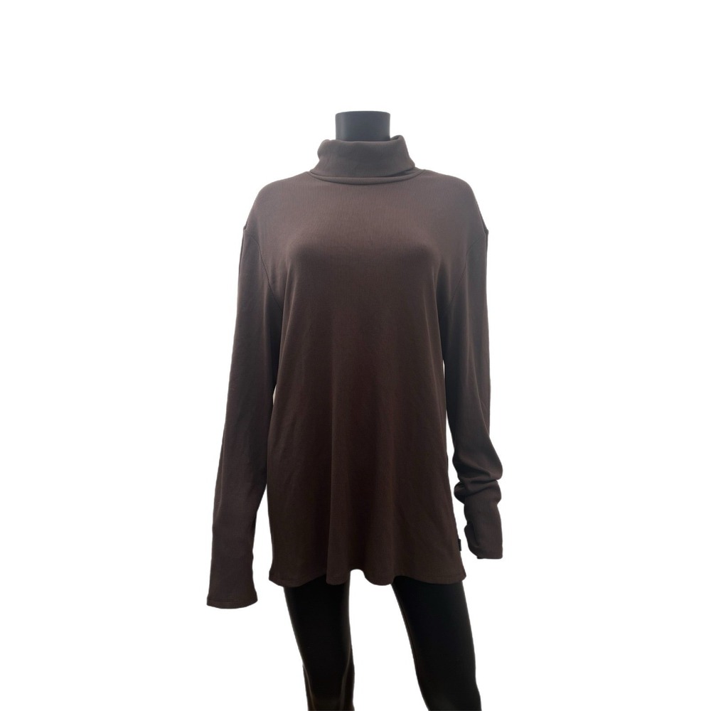 Guess Ribbed Turtleneck Long Sleeve Chocolate Brownie XL‎ Slim Fit NWT